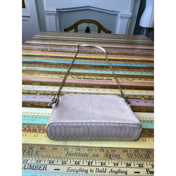 Madison West Small Pink Zip Up Leather Shoulder Chain Bag Gold Hardware - Picture 5 of 11